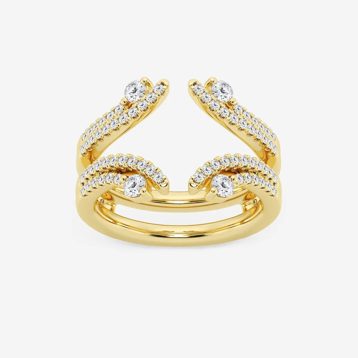 Duovelle Round Lab-Grown Diamond Two-Row Ring Enhancer