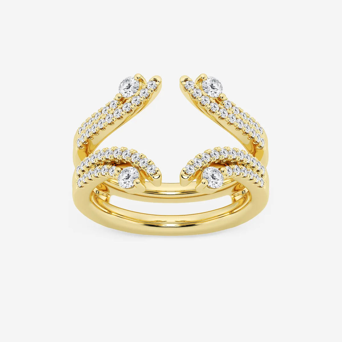Duovelle Round Lab-Grown Diamond Two-Row Ring Enhancer
