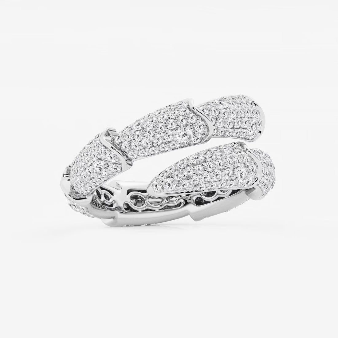 Luméa Round Lab-Grown Diamond Pavé Stacked Bypass Ring