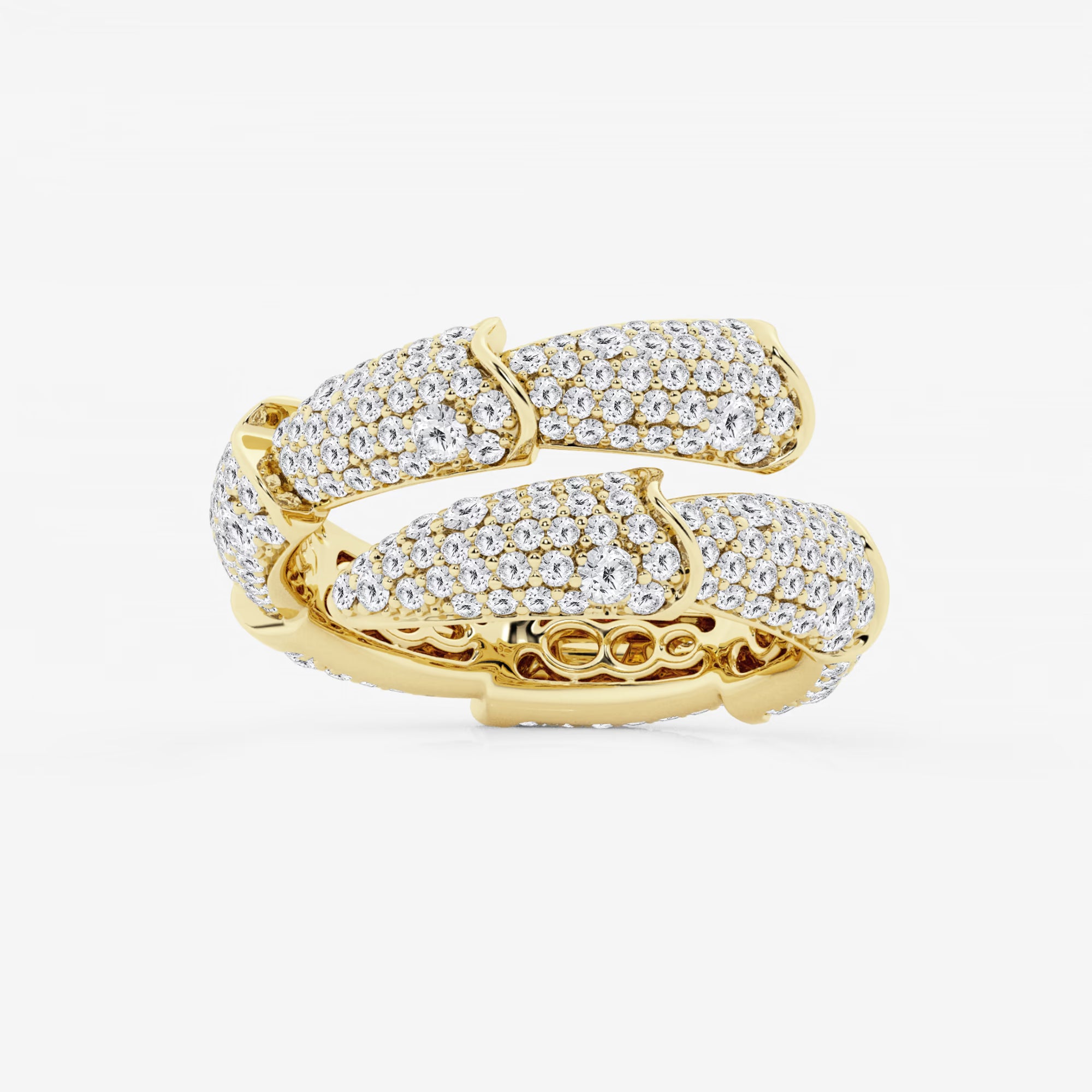 Luméa Round Lab-Grown Diamond Pavé Stacked Bypass Ring