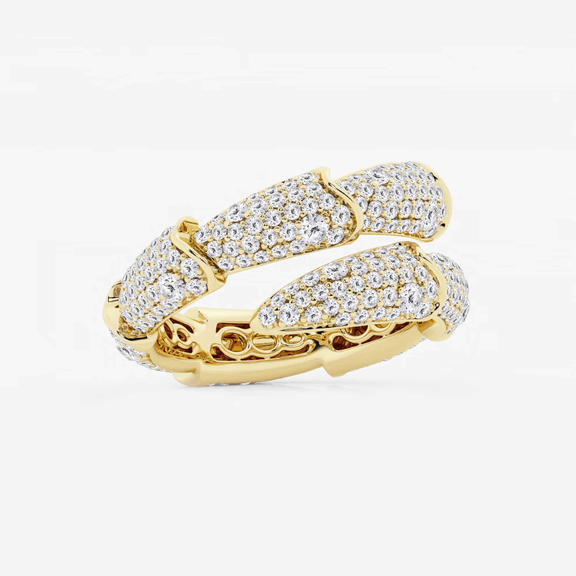 Luméa Round Lab-Grown Diamond Pavé Stacked Bypass Ring
