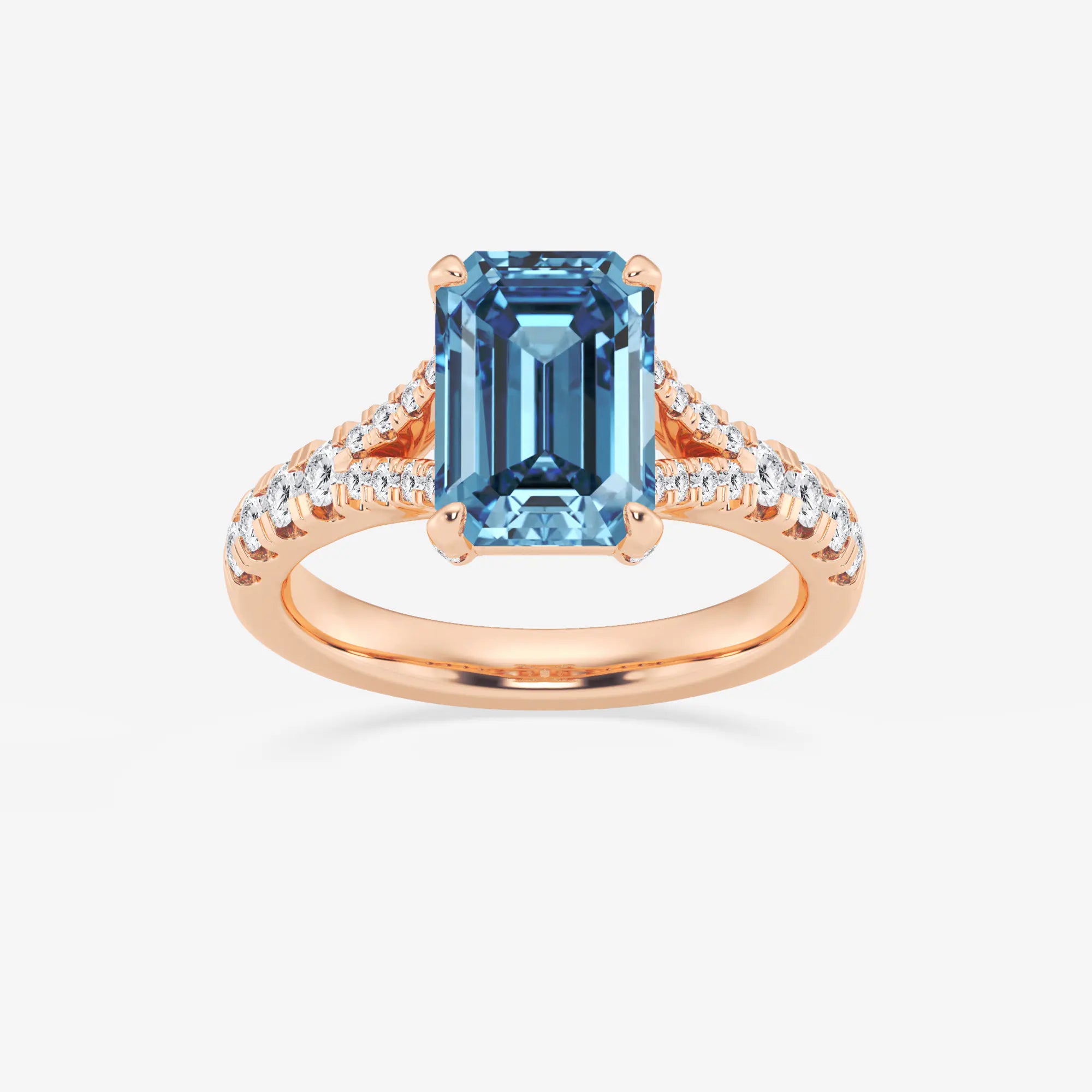 Emerald Cut Three-Stone Engagement Ring