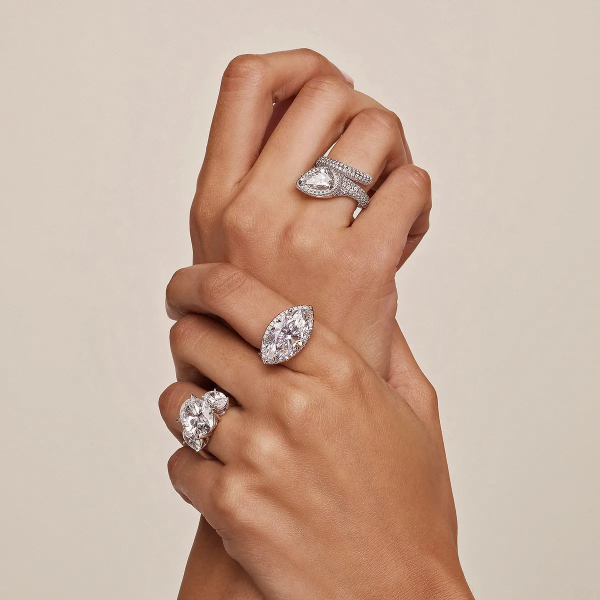 Elara East-West Marquise Lab-Grown Diamond Halo Engagement Ring