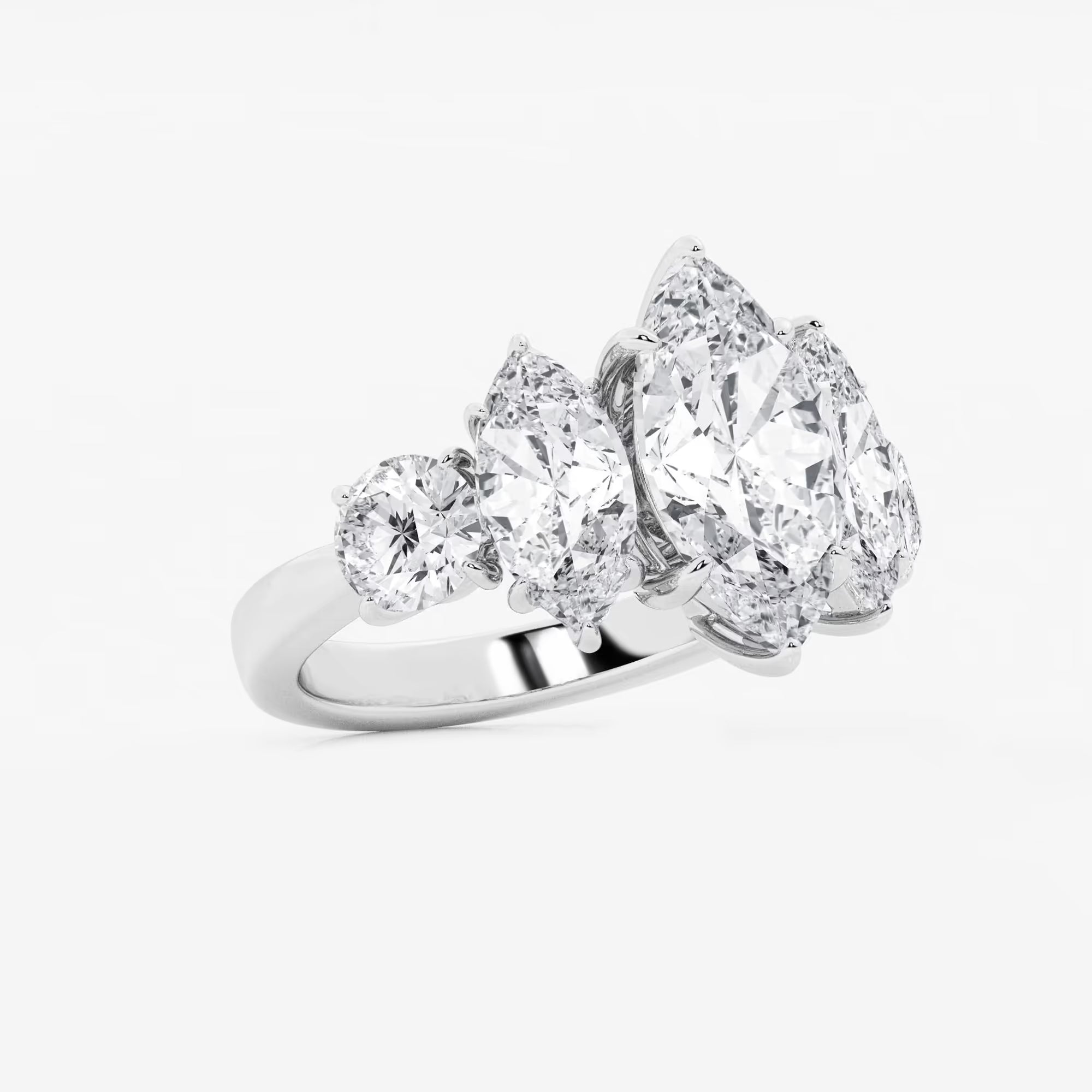 Serenelle Marquise Lab-Grown Diamond Three-Stone Engagement Ring in 18K White Gold