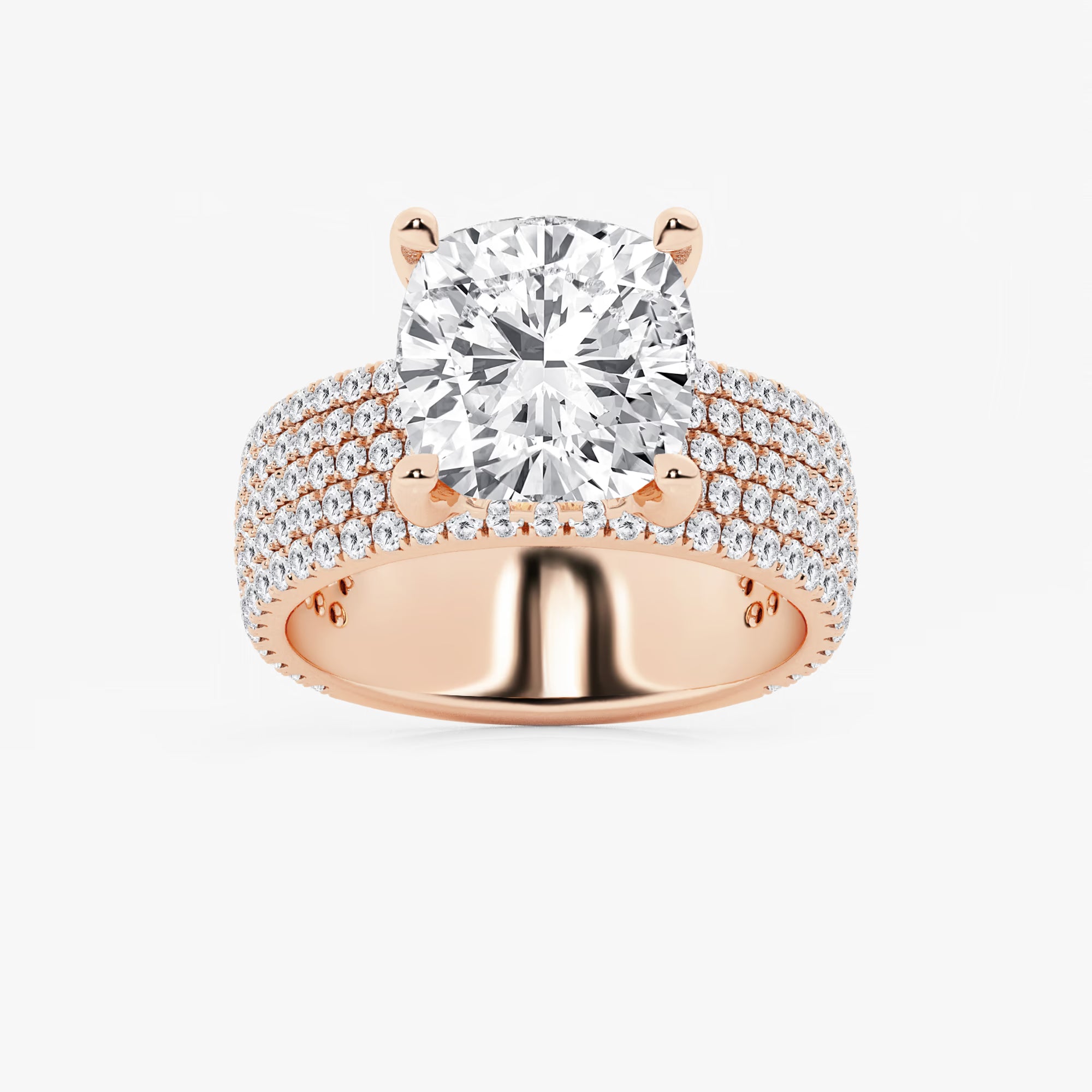 Cushion Lab-Grown Diamond Hidden Halo Engagement Ring