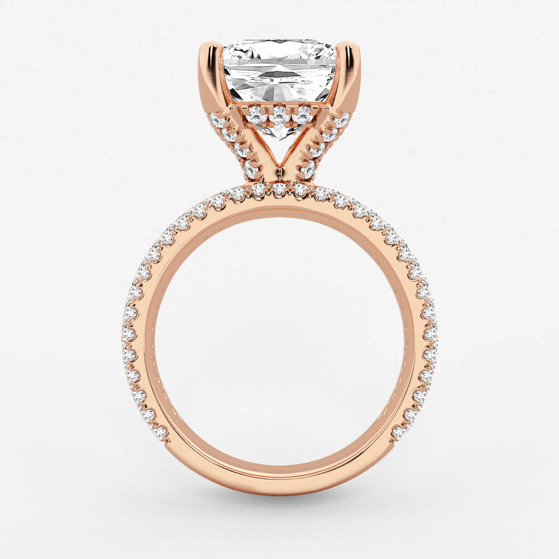 Cushion Lab-Grown Diamond Hidden Halo Engagement Ring