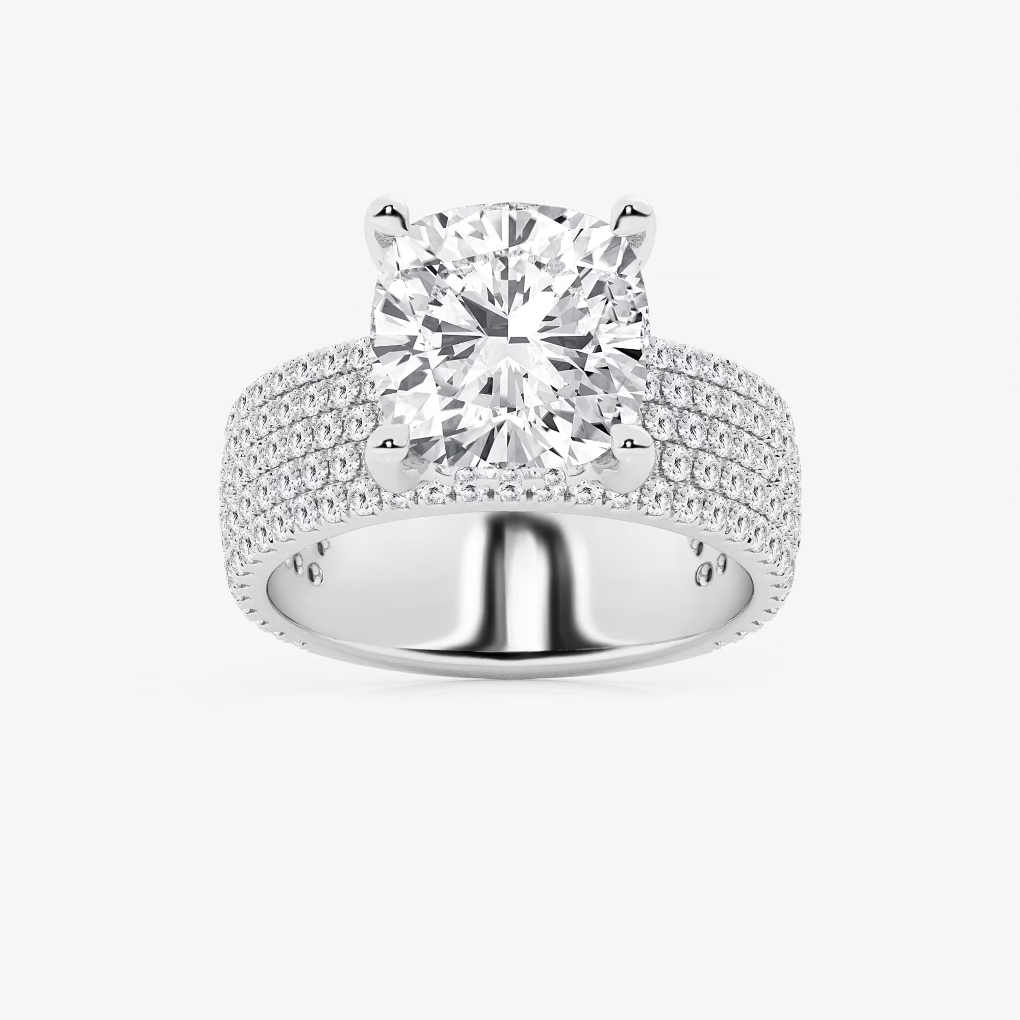Cushion Lab-Grown Diamond Hidden Halo Engagement Ring