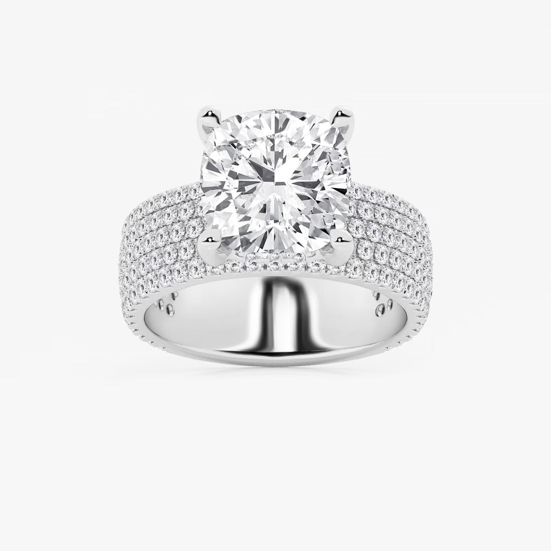 Cushion Lab-Grown Diamond Hidden Halo Engagement Ring
