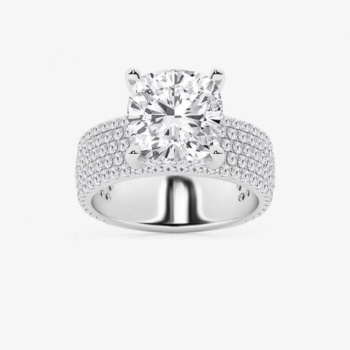 Cushion Lab-Grown Diamond Hidden Halo Engagement Ring
