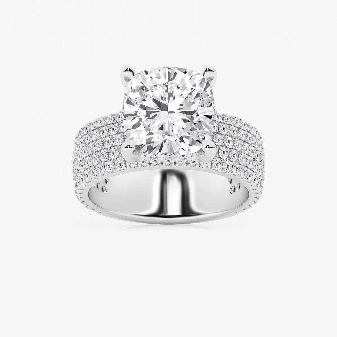 Cushion Lab-Grown Diamond Hidden Halo Engagement Ring