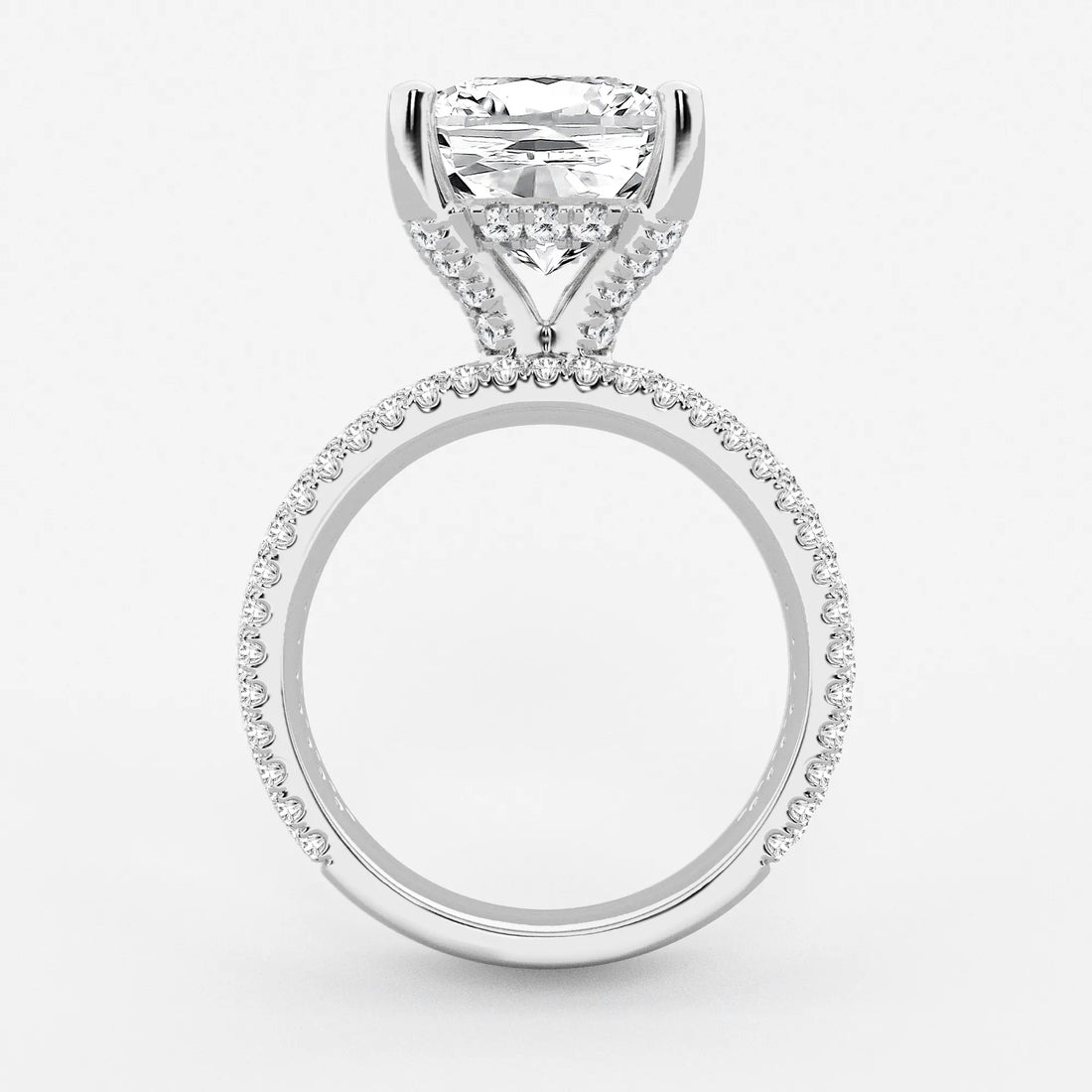 Cushion Lab-Grown Diamond Hidden Halo Engagement Ring