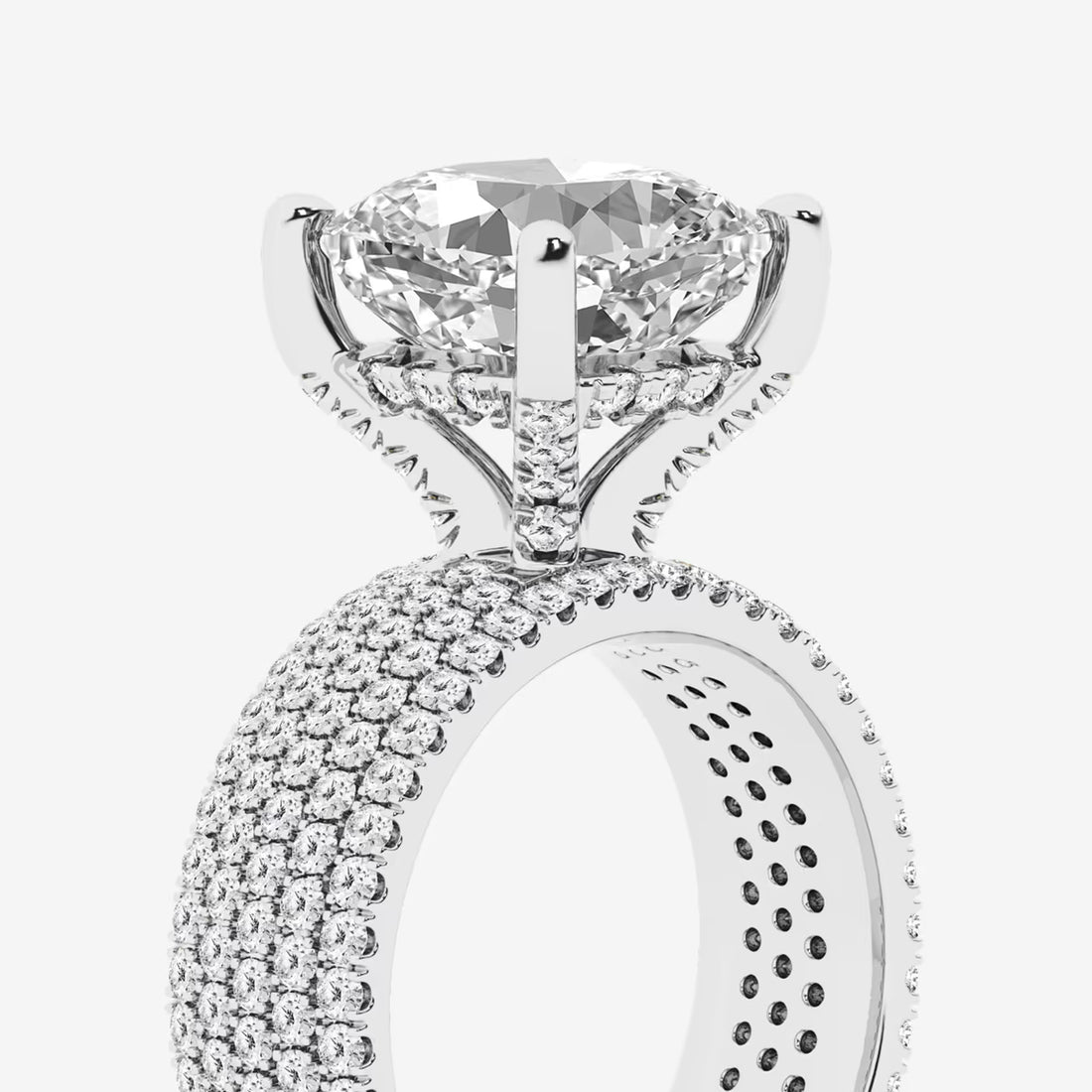 Cushion Lab-Grown Diamond Hidden Halo Engagement Ring