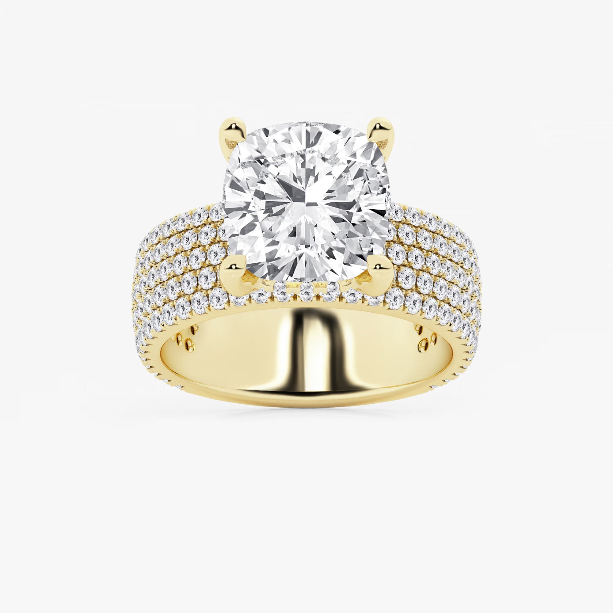 Cushion Lab-Grown Diamond Hidden Halo Engagement Ring