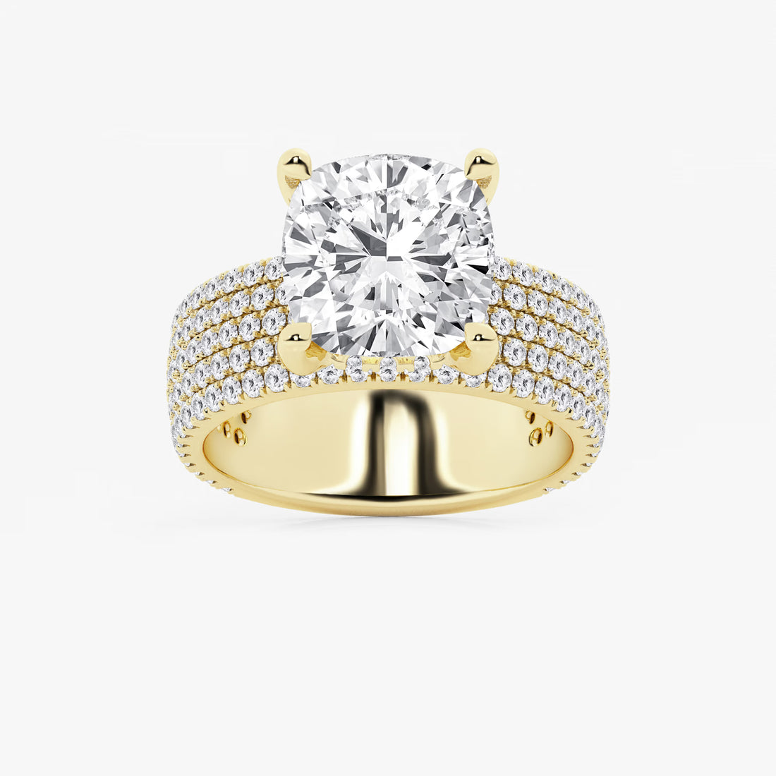 Cushion Lab-Grown Diamond Hidden Halo Engagement Ring
