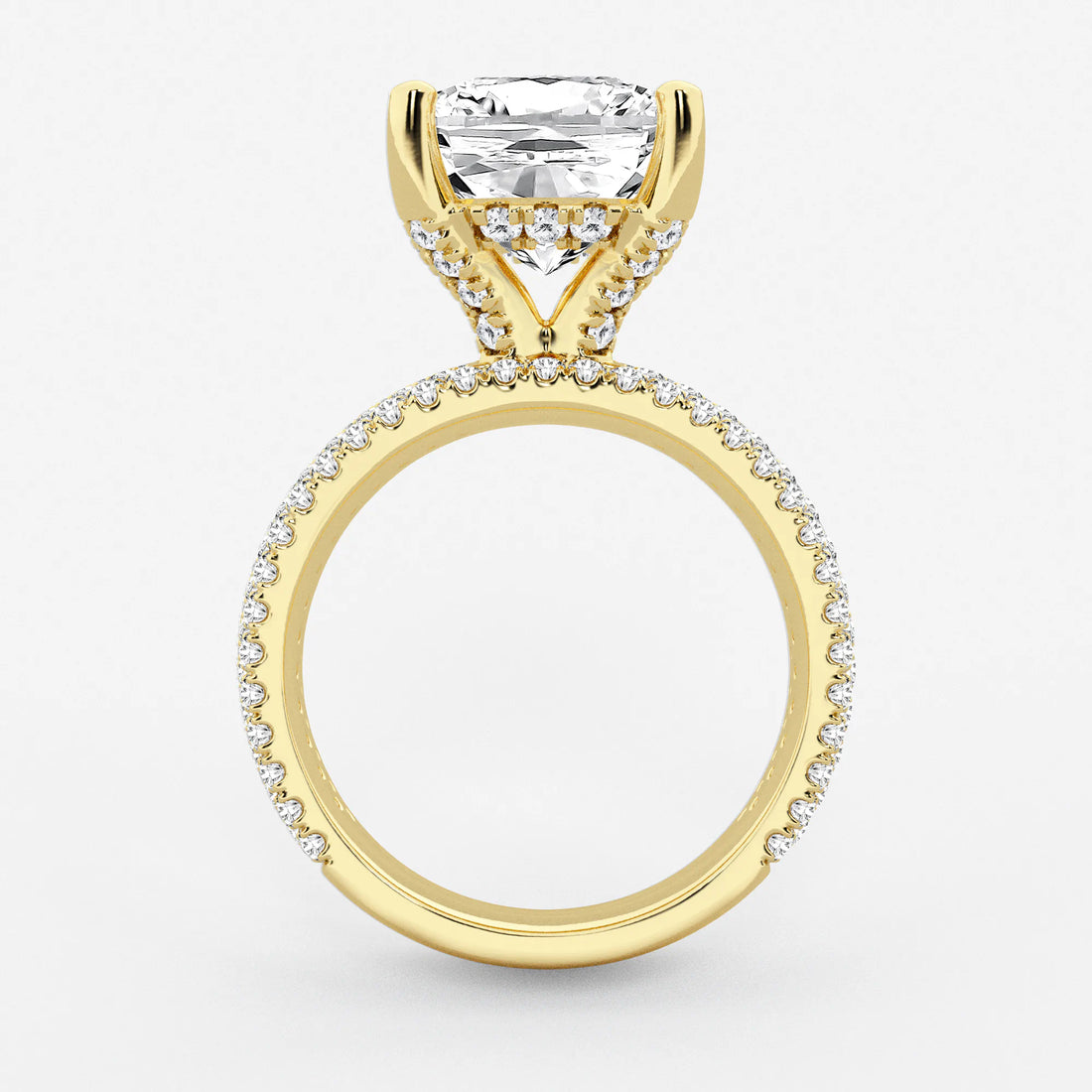 Cushion Lab-Grown Diamond Hidden Halo Engagement Ring