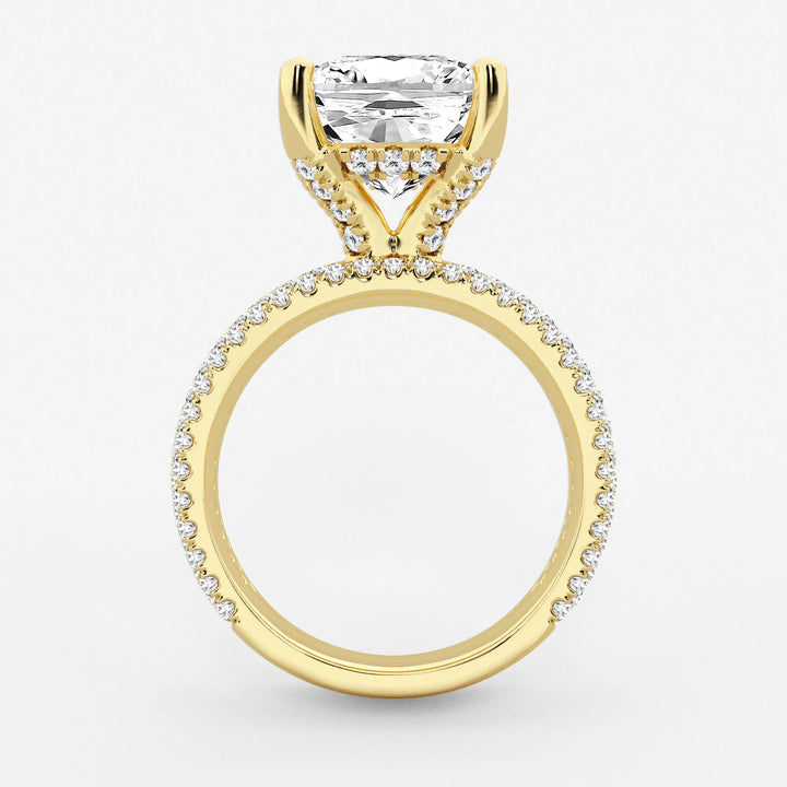 Cushion Lab-Grown Diamond Hidden Halo Engagement Ring