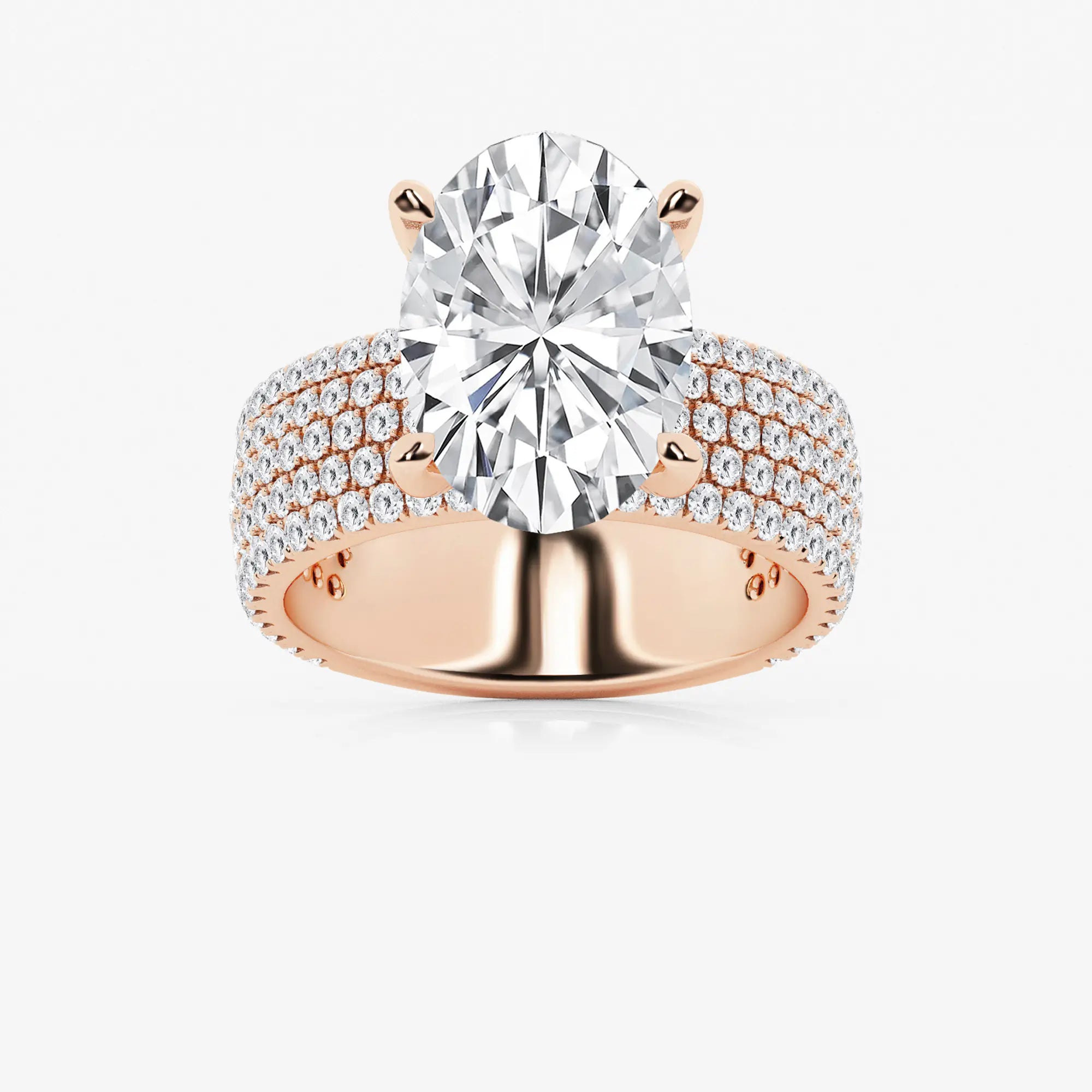 Lunara Oval Lab Grown Diamond Hidden Halo Engagement Ring