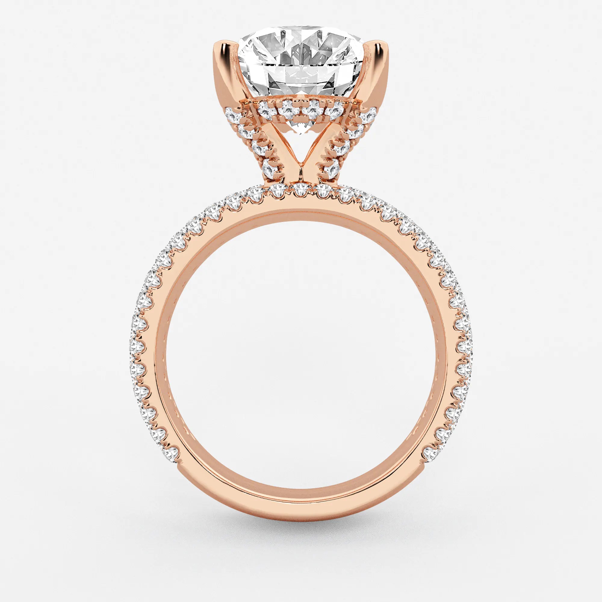 Lunara Oval Lab Grown Diamond Hidden Halo Engagement Ring