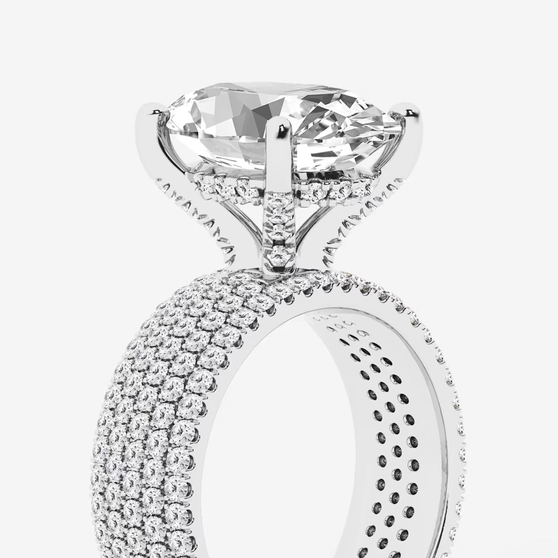 Lunara Oval Lab Grown Diamond Hidden Halo Engagement Ring