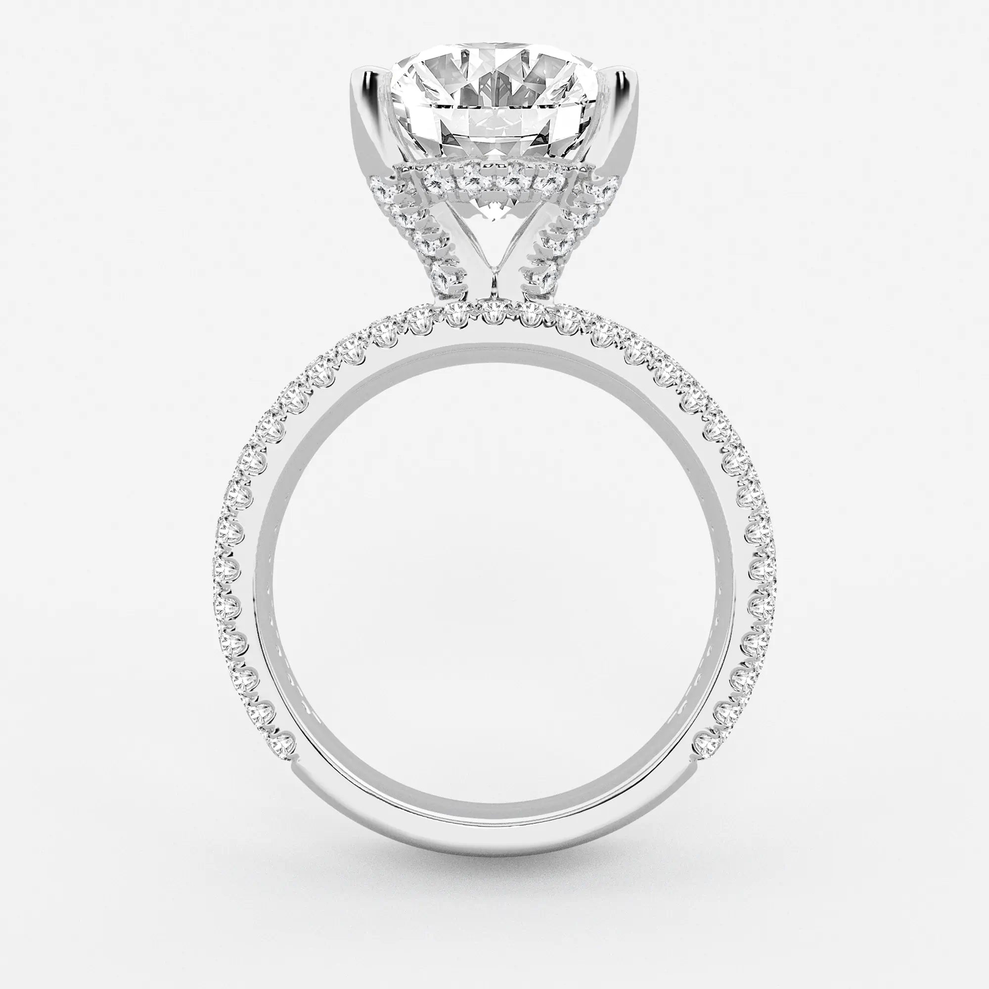 Lunara Oval Lab Grown Diamond Hidden Halo Engagement Ring