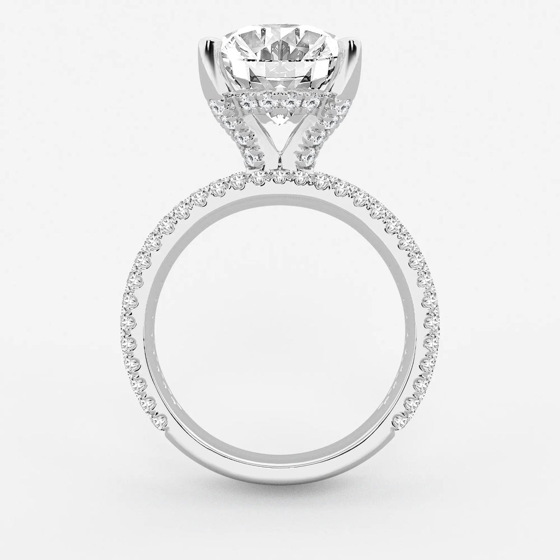 Lunara Oval Lab Grown Diamond Hidden Halo Engagement Ring