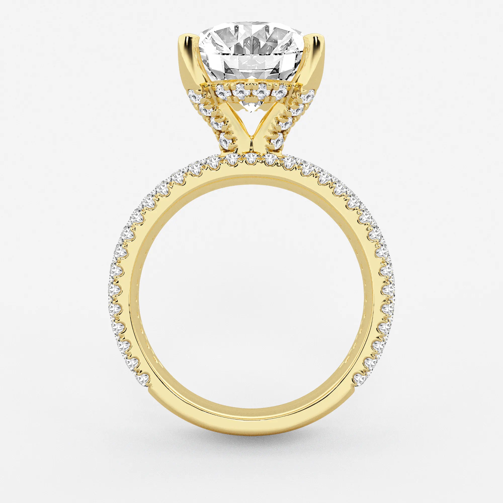 Lunara Oval Lab Grown Diamond Hidden Halo Engagement Ring