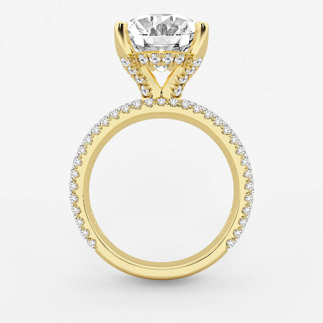 Lunara Oval Lab Grown Diamond Hidden Halo Engagement Ring