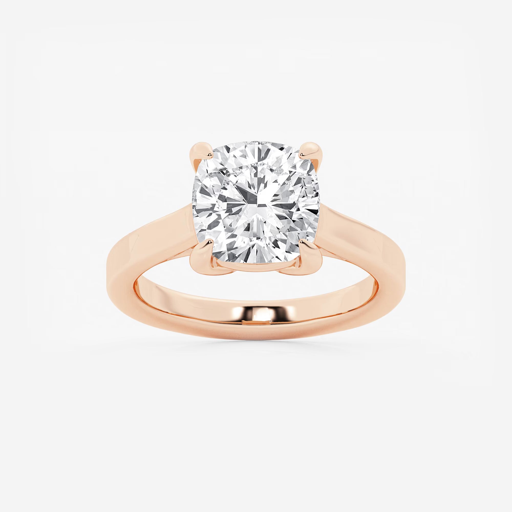 Cushion Lab Grown Diamond Solitaire Engagement Ring