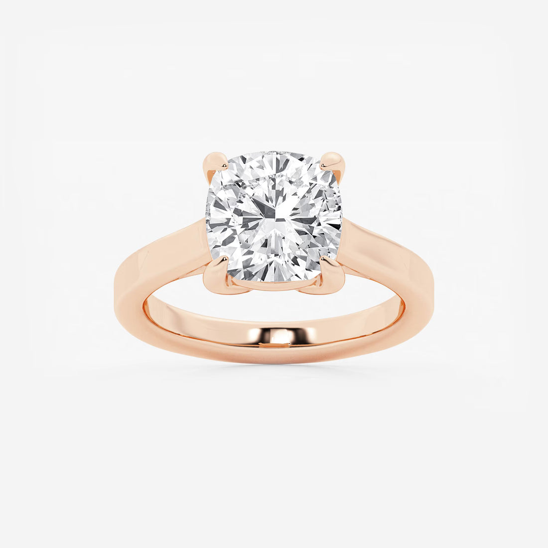 Cushion Lab Grown Diamond Solitaire Engagement Ring