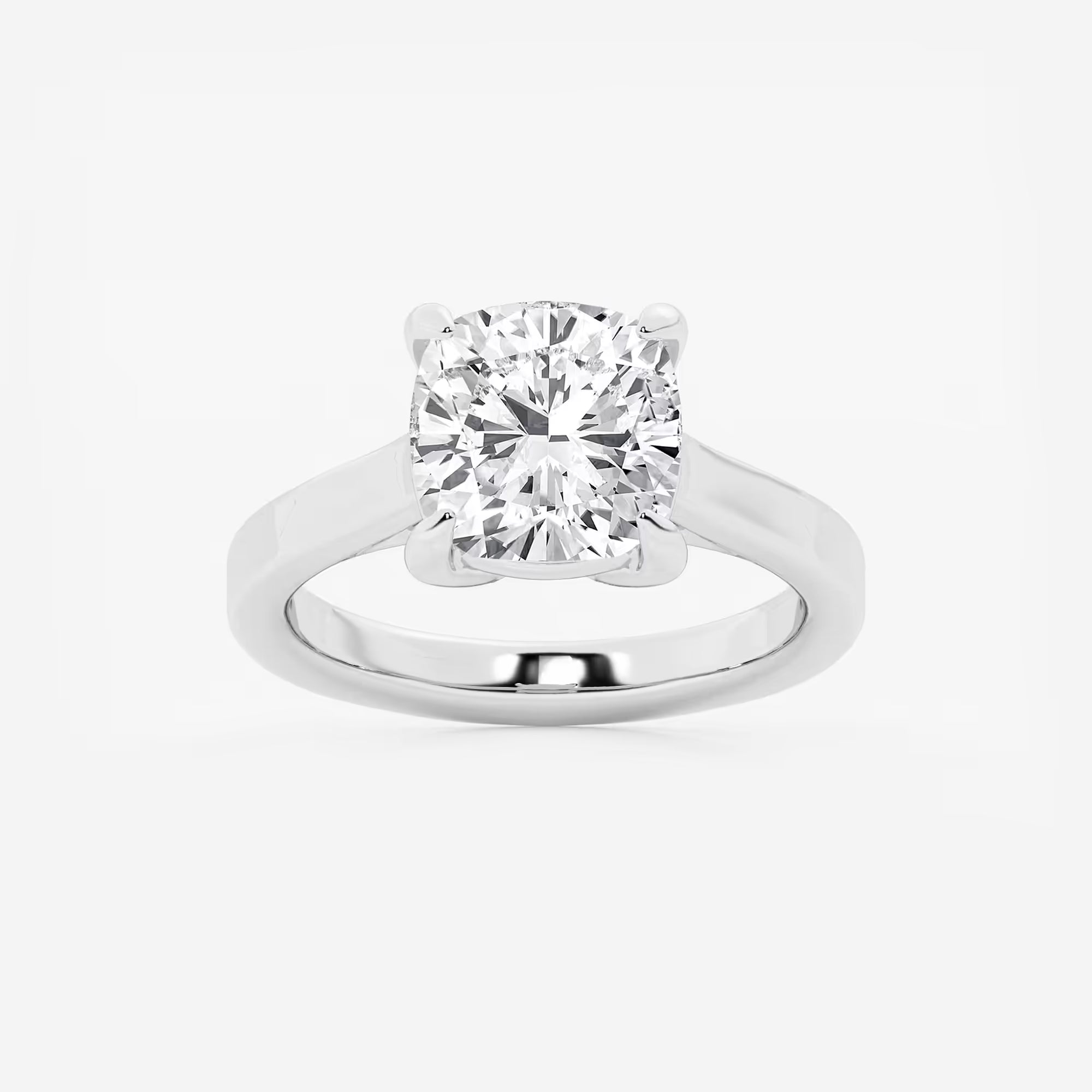 Cushion Lab Grown Diamond Solitaire Engagement Ring