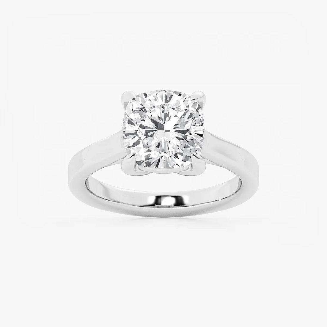 Cushion Lab Grown Diamond Solitaire Engagement Ring