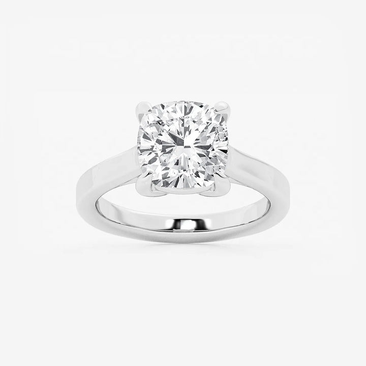 Cushion Lab Grown Diamond Solitaire Engagement Ring