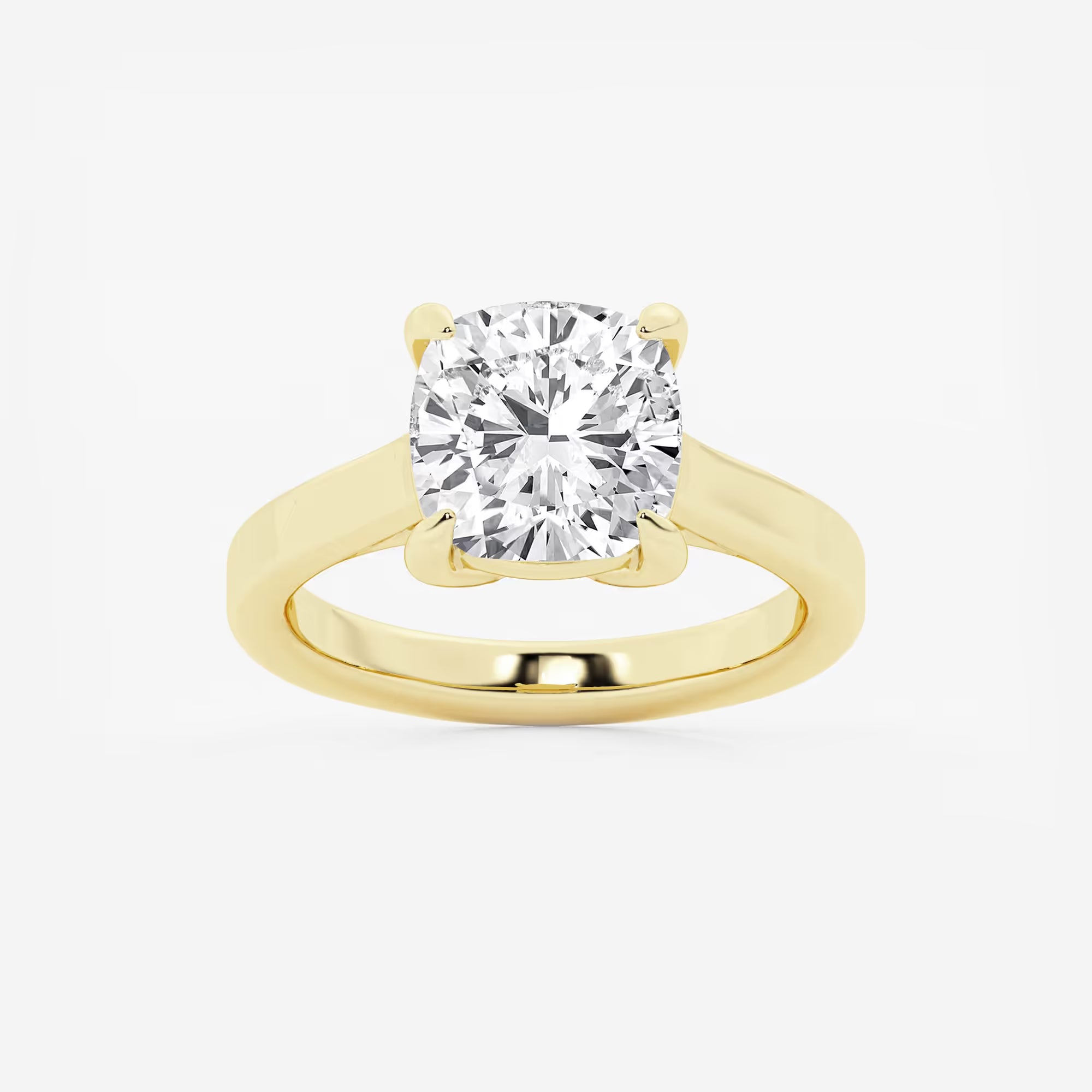 Cushion Lab Grown Diamond Solitaire Engagement Ring