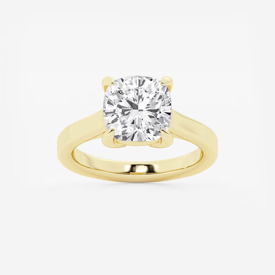 Cushion Lab Grown Diamond Solitaire Engagement Ring