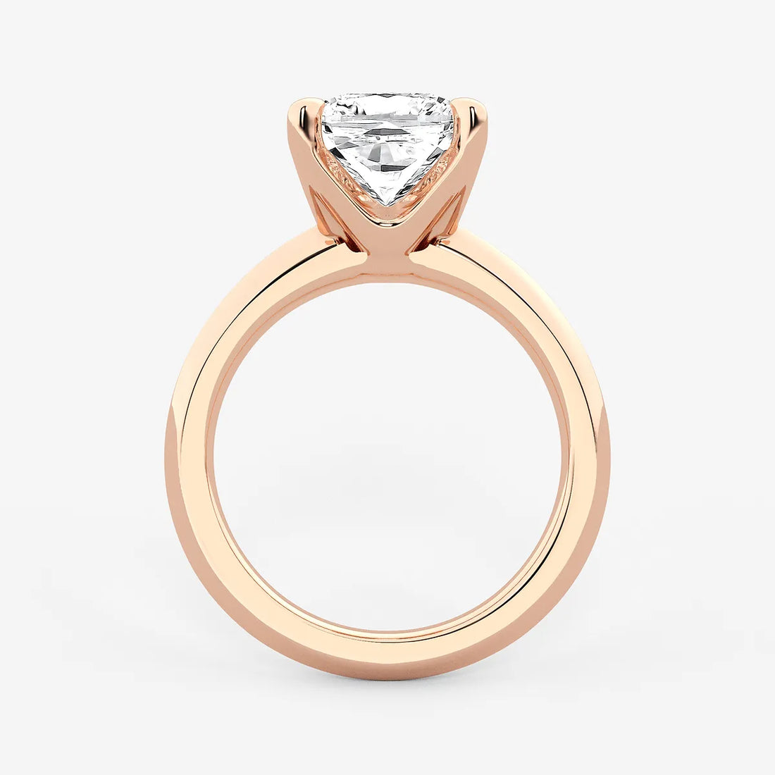Cushion Lab Grown Diamond Low Setting Solitaire Engagement Ring