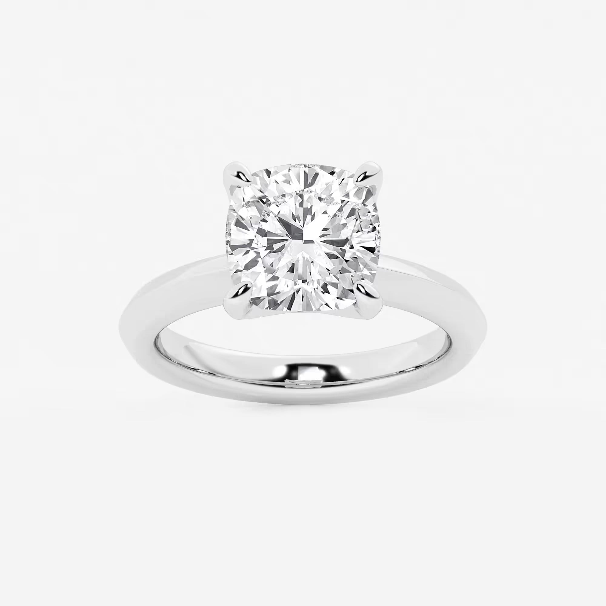 Luxe Knife Edge Cushion Lab-Grown Diamond Solitaire Engagement Ring
