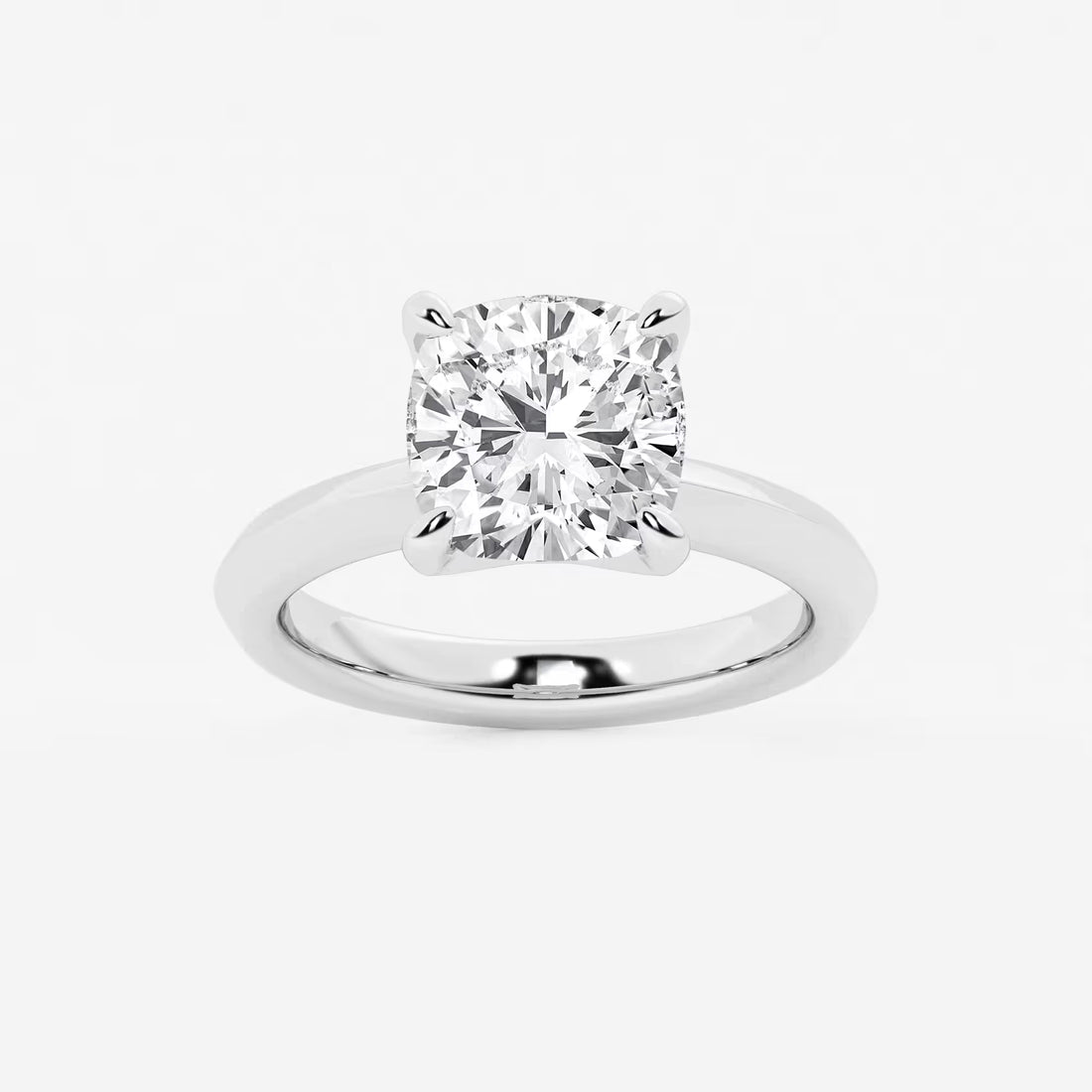 Luxe Knife Edge Cushion Lab-Grown Diamond Solitaire Engagement Ring