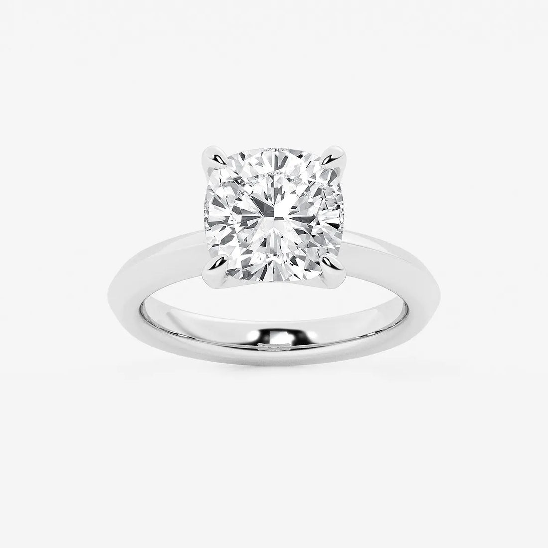 Luxe Knife Edge Cushion Lab-Grown Diamond Solitaire Engagement Ring