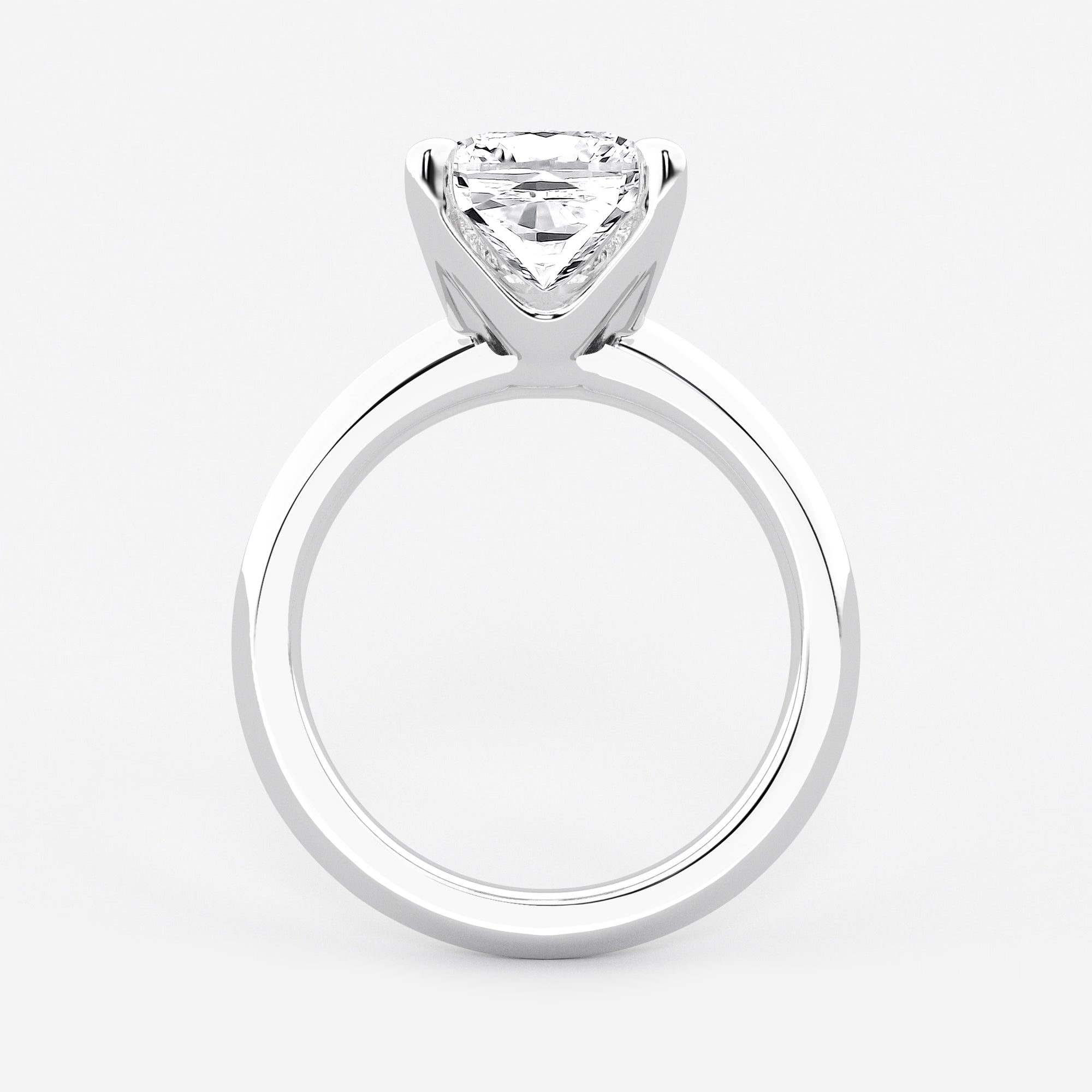 Luxe Knife Edge Cushion Lab-Grown Diamond Solitaire Engagement Ring