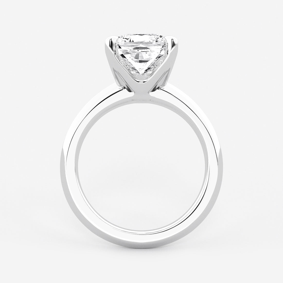 Luxe Knife Edge Cushion Lab-Grown Diamond Solitaire Engagement Ring