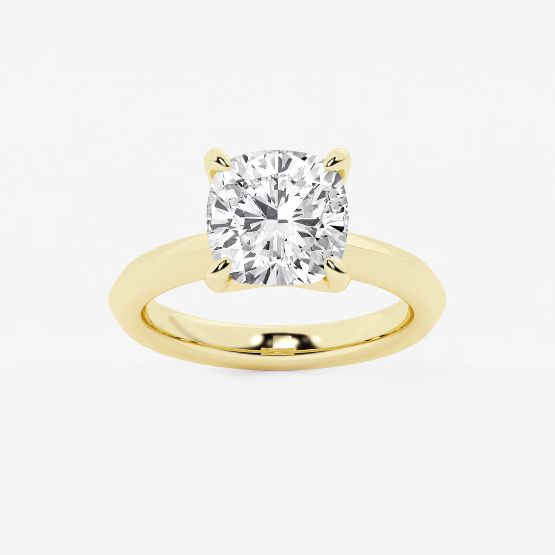 Cushion Lab Grown Diamond Low Setting Solitaire Engagement Ring