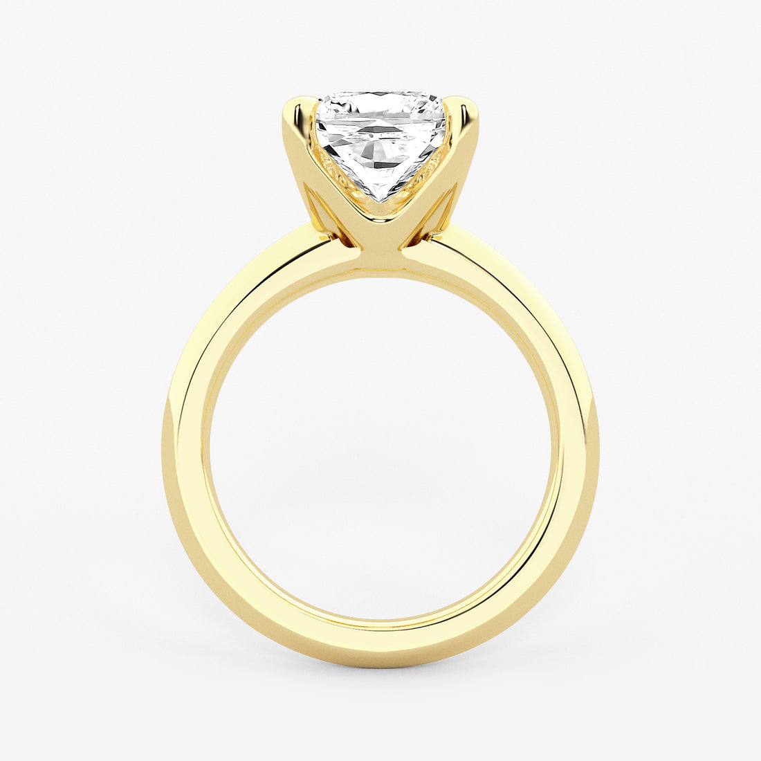 Cushion Lab Grown Diamond Low Setting Solitaire Engagement Ring