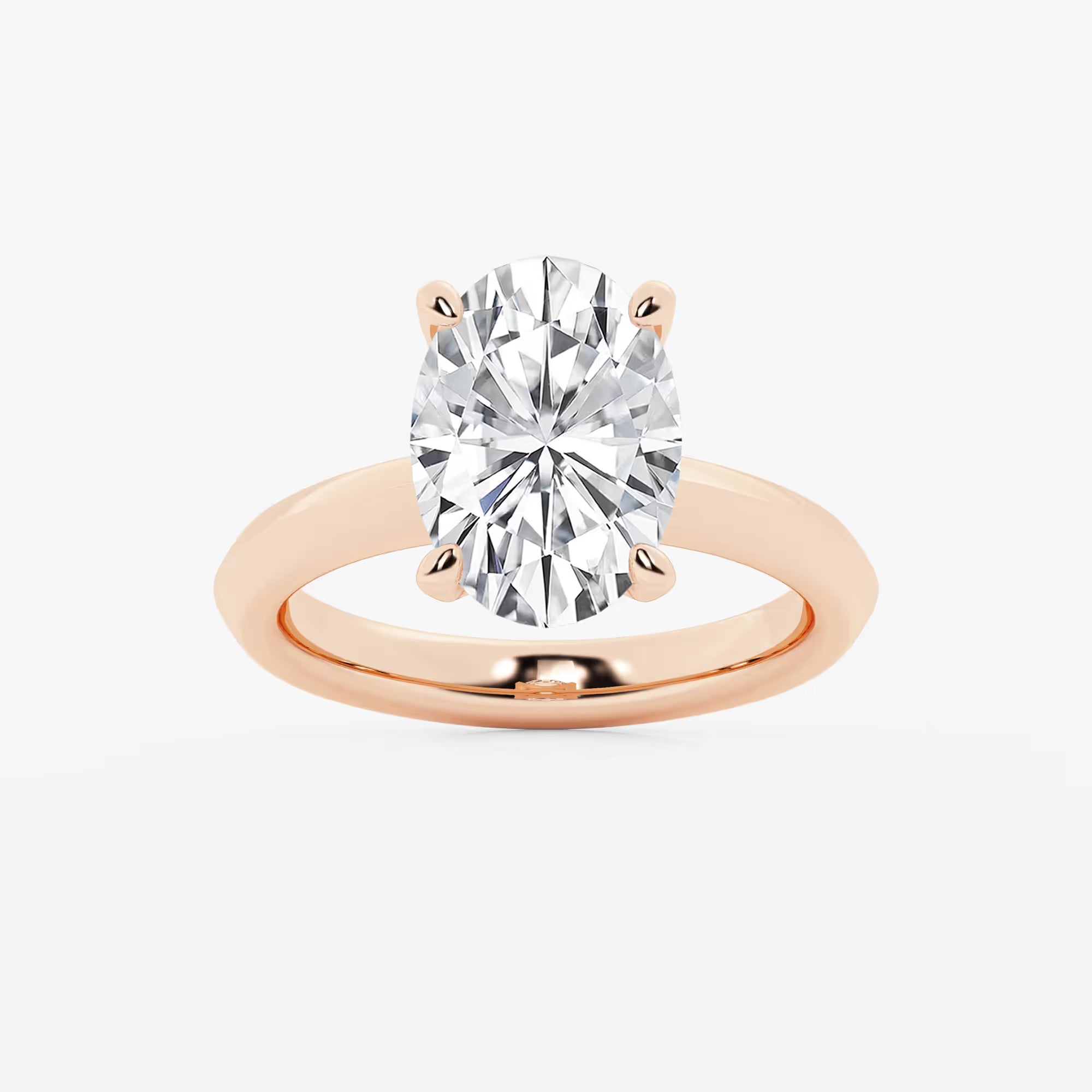 Veloura Oval Lab Grown Diamond Knife Edge Solitaire Engagement Ring
