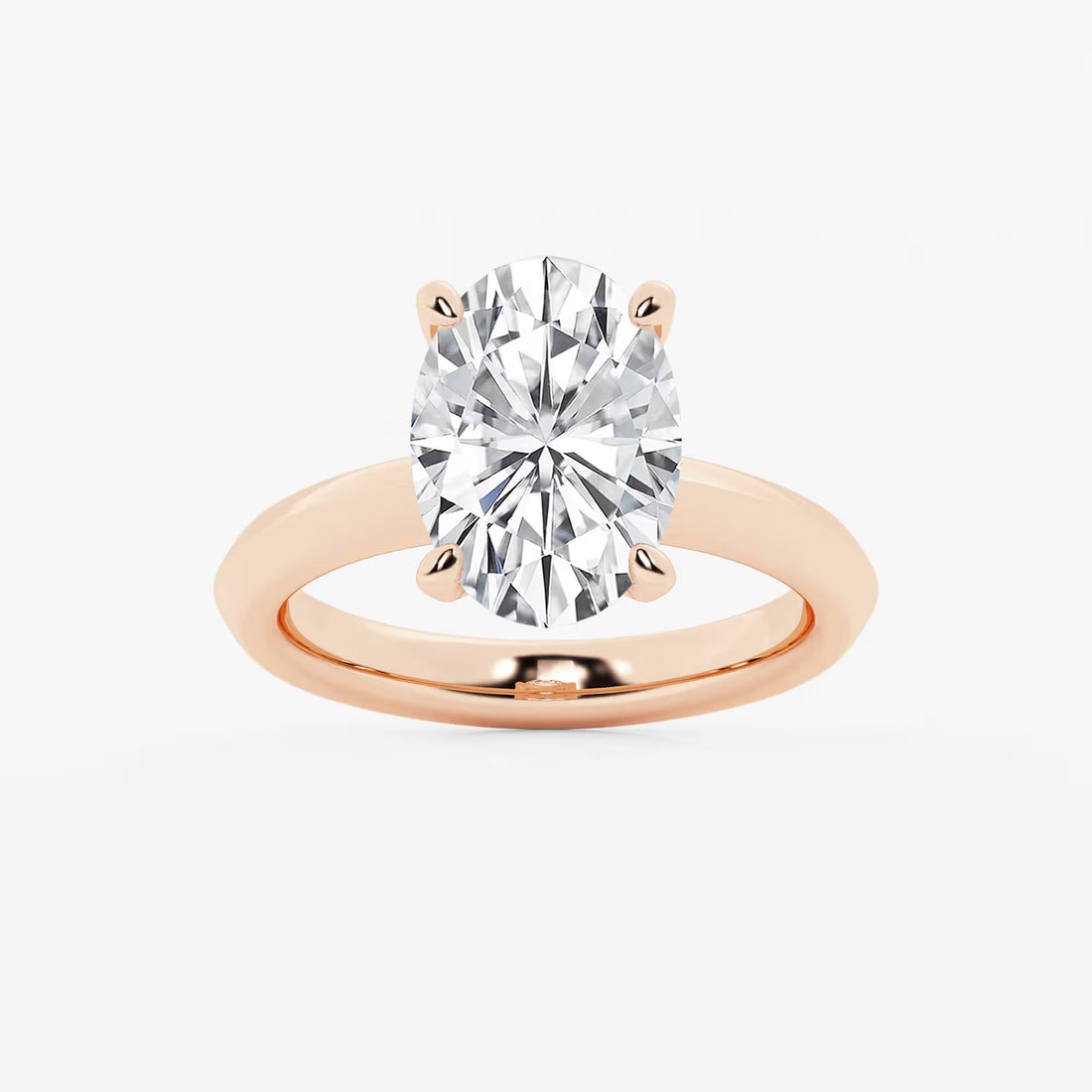 Veloura Oval Lab Grown Diamond Knife Edge Solitaire Engagement Ring