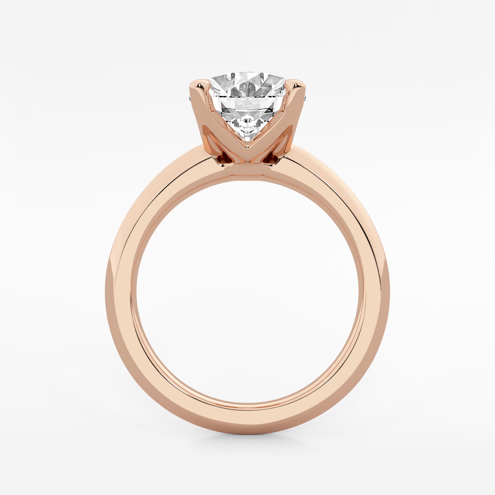 Veloura Oval Lab Grown Diamond Knife Edge Solitaire Engagement Ring