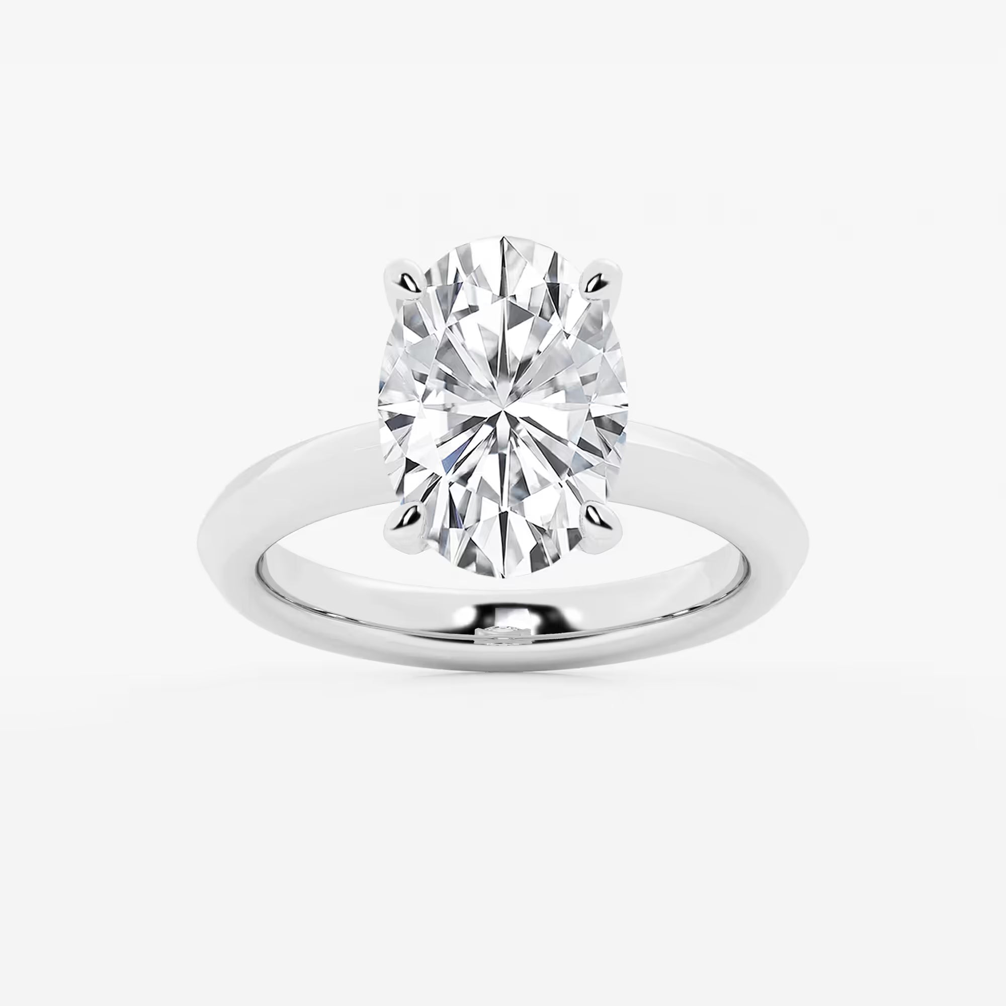 Veloura Oval Lab Grown Diamond Knife Edge Solitaire Engagement Ring