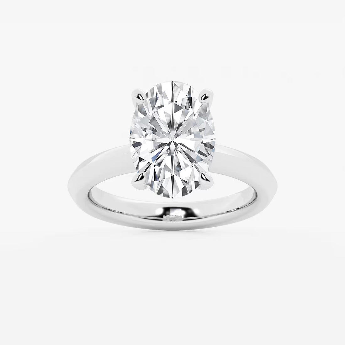 Veloura Oval Lab Grown Diamond Knife Edge Solitaire Engagement Ring