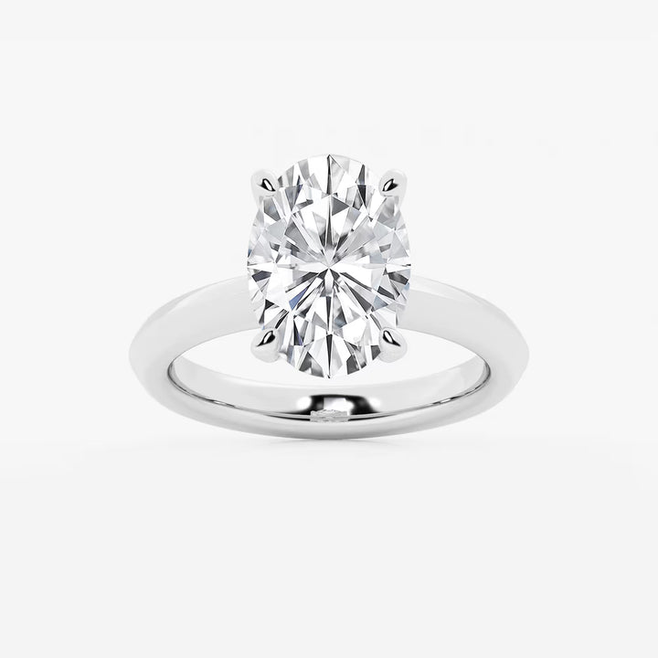 Veloura Oval Lab Grown Diamond Knife Edge Solitaire Engagement Ring