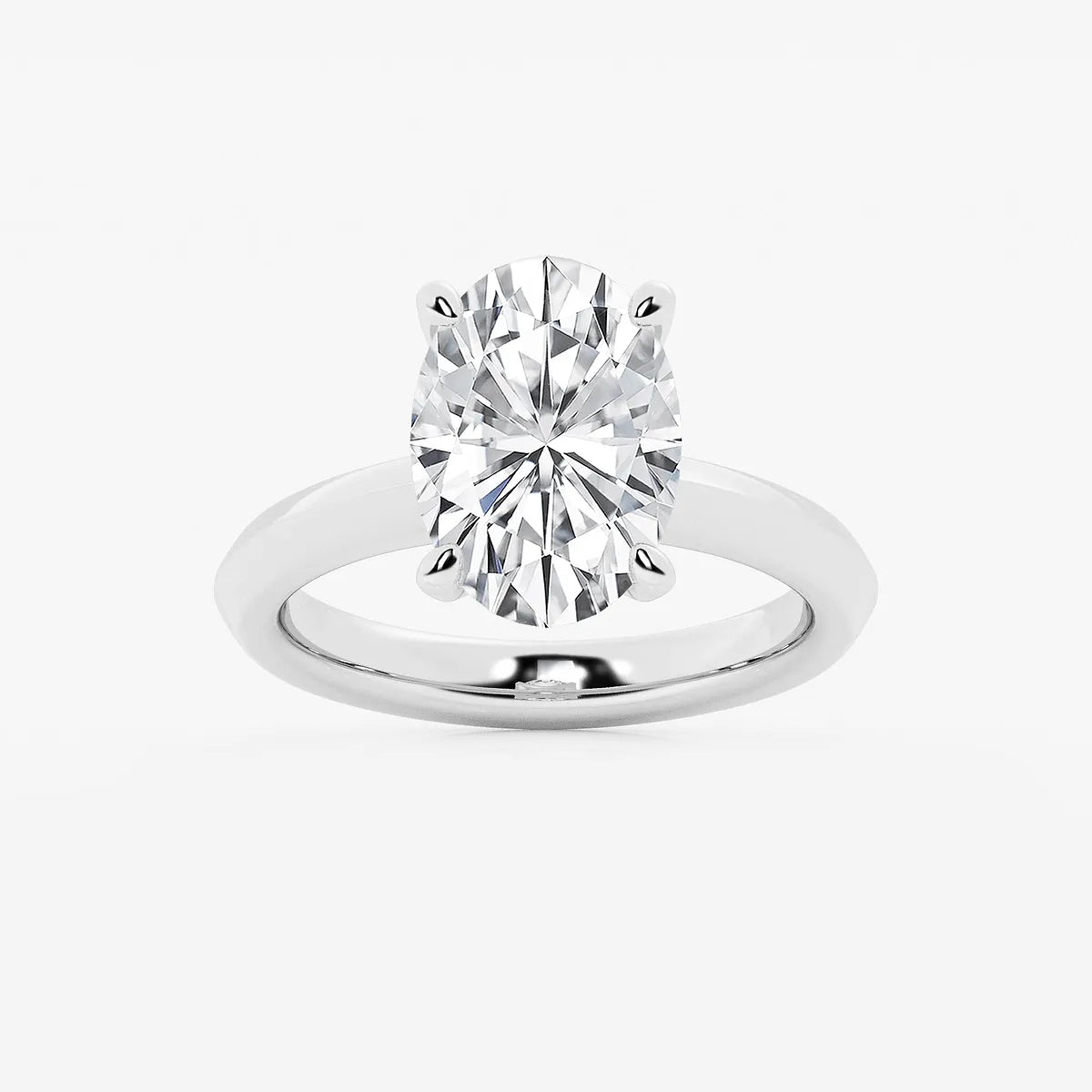 Veloura Oval Lab Grown Diamond Knife Edge Solitaire Engagement Ring