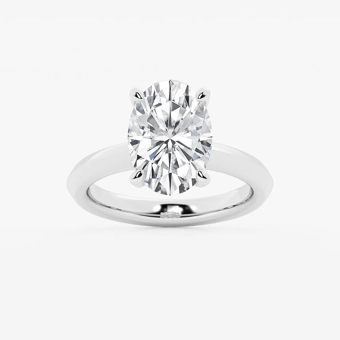 Veloura Oval Lab Grown Diamond Knife Edge Solitaire Engagement Ring